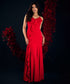 Red Frilled Maxi Dress